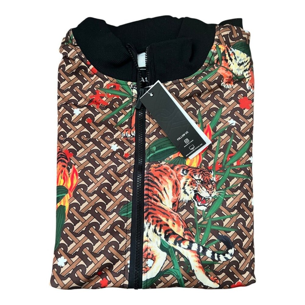 Reason Brand Tiger Print Monogram Track Set Tracksuit 2 Piece Men's Size 2XL XXL - Picture 9 of 10